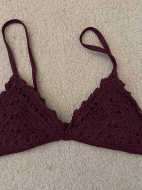 Target Crochet Triangle Bikini Top - Burgundy